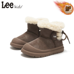 LEE KIDS 童鞋 冬季新款儿童雪地靴加绒防滑 咖色
