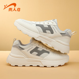 贵人鸟 跑步鞋男女运动鞋休闲鞋老爹鞋舒适男女鞋 F5B8233白/石灰