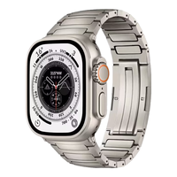 威千图适用苹果手表表带apple iwatch Ultra2/s9/8/s7/se/6钛金属时尚男士 【工字纯钛款丨银色】49/45/44MM