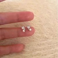 洛梵欣饰 锆石星星珍珠耳钉 新款