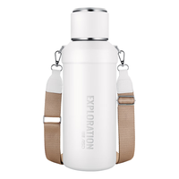 爱仕达保温壶316不锈钢大容量保温瓶车载保温水壶户外旅行壶暖水瓶白色 2L-316不锈钢旅行壶-白色