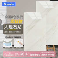 欧唛 仿瓷砖墙贴墙纸自粘墙壁遮丑防水防潮耐磨装饰墙面翻新霜雪白10片