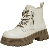 他她 英伦厚底马丁靴2024冬CES01DD4 米白（单里） 36