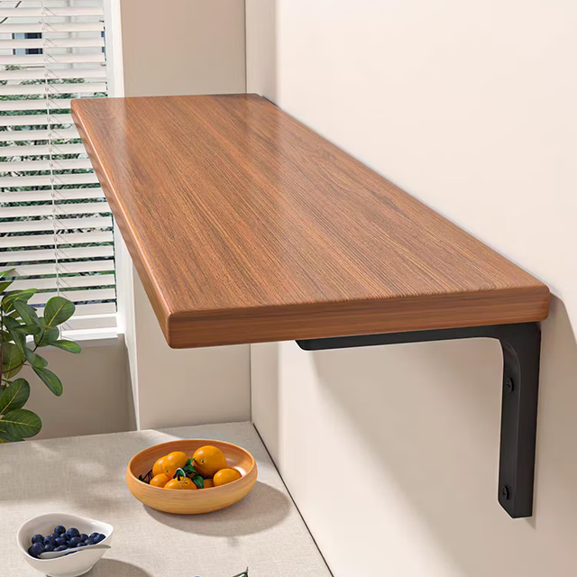 若时 墙上置物架墙壁一字板挂墙免漆板墙面壁挂书架木板隔板悬空置物板 胡桃色20*40