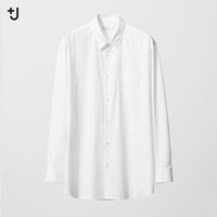 优衣库 男装女装全棉衬衫/长袖衬衣487160 00 白色 S