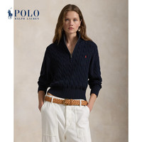 RALPH LAUREN Polo Ralph Lauren 拉夫劳伦 女装 宽松版绞花编结棉拉链针织衫 400-蓝色 XS