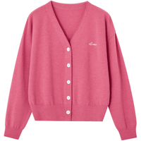 mt【显白温柔杀】秋季甜系名媛V领字母刺绣线衫高弹针织衫女上衣