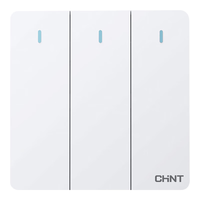 正泰（CHNT） 开关插座墙壁面板二三插座电源86型无边框大面板NEW6C雅致白强电 三开单控