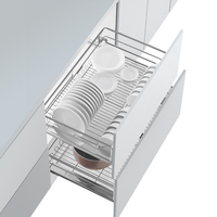 悍高 双层不锈钢拉篮 600mm柜