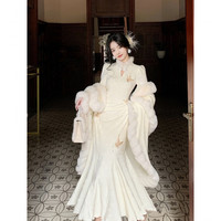 jane Deiune 白羽玲珑 女士新中式连衣裙鱼尾旗袍 M