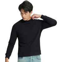 霞湖世家【2025秋】真德绒半高领双面磨毛保暖长袖男女打底衫T恤 106A XS （85-100斤） 深灰