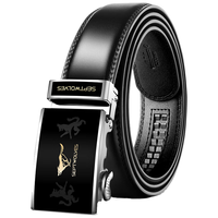 SEPTWOLVES 七匹狼 男士牛皮自动扣腰带 WA3712 黑色 110-125