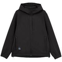 杰克·琼斯（JACK&JONES）男装秋季时尚保暖加绒反光logo三防户外夹克连帽软壳外套男 E43 纯黑色 175/96A/M