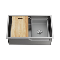 JOMOO 九牧 不锈钢枪灰压纹抗菌变轨水槽大单槽洗菜盆70*45不含龙头06283-9AZ
