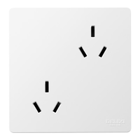 德力西（DELIXI）开关插座 斜六孔10A插座双3孔错位插座 86型插座面板白色
