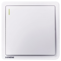 SIEMENS 西门子 致典系列雅白 开关插座面板电源墙壁插座 家用墙壁暗装86型 单开单控带荧光