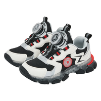 泰兰尼斯秋季童鞋防滑儿童软底运动鞋男童鞋子网布透气闪灯鞋 白/黑 25码 内长15.5cm适合脚长14.5cm