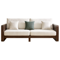 QuanU 全友 风华系列 DW8083 实木框架直排沙发 三人位 胡桃色