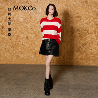 MO&Co.【秦岚同款】毛衣2025冬马海毛绵羊毛粗纺红白条纹MBE4SWT081 红白条色 S /160