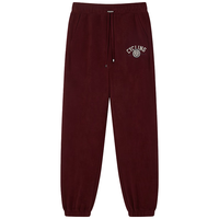 Teenie Weenie【松暖抗菌】小熊2024年细软摇粒绒卫裤休闲裤女 酒红色 155/XS