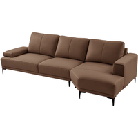 顾家家居 KUKA  90.DK.1257 异形自由躺真皮沙发 三人位异形躺左 棕茶色