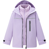 波司登（BOSIDENG）秋季新户外三合一男女儿童90绒防水防风透气防护外套T40132320 冷烟紫6253 120/60