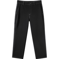 GXG男装 2024年秋季GXG加绒黑色简约明线设计锥形休闲裤男 黑色 185/XXL