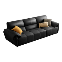  顾家家居 KUKA 90.DK.1259 钢琴键真皮沙发 三人位 魅影黑
