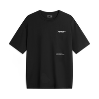 LI-NING 李宁 CF溯见龙在野款短袖T恤春夏宽松印花户外运动上衣ATSU617 黑色-2 XL