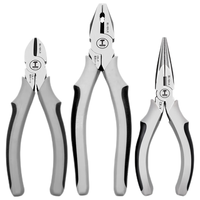 绿林（GREENER）钳子三件套装老虎钢丝钳尖嘴钳斜口斜嘴钳省力夹持电工工具虎口钳