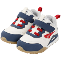 江博士秋季男女婴儿宝宝鞋 简约拼色步前鞋 休闲透气魔术贴幼儿童鞋 米/蓝 加绒 20码 脚长约11.4-11.9