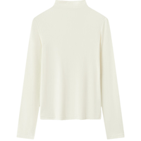 森马（Semir）长袖T恤女半高领吸湿发热抗菌2024冬纯色紧身抓绒打底衫 奶白10534 155/80A/S