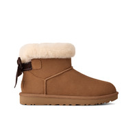 UGG女士舒适时尚平底纯色蝴蝶结款迷你贝莉短靴雪地靴1178790 CHE | 栗色 40