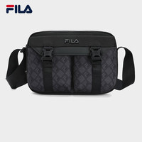FILA 斐乐男包挎包2025夏季时尚休闲单肩包斜挎包随身包 正黑色-BK XS