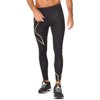 2XU Light Speed系列裤男 MCS梯度压缩裤专业训练高弹速干紧身裤 黑/黑反光 L