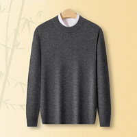 春竹 SPRING BAMBOO2025秋冬新款羊毛羊绒混绒圆领休闲百搭纯色保暖毛衣男羊毛衫