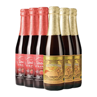  Lindemans/林德曼 比利时 果味精酿啤酒  250mL 6瓶 桃子*3+草莓*3 ＜330mL 瓶装
