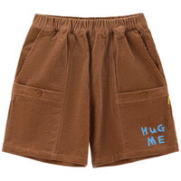 papa爬爬秋款儿童短裤男童女童工装裤灯芯绒五分裤2024洋气潮 浅棕色 100cm