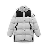 LONSDALE 龙狮戴尔户外防泼水中长款棉服新款连帽防风拼色保暖棉衣情侣款