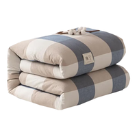 浪莎 可拆洗新疆棉花被子冬天加厚保暖冬季单人被芯1.5x2米四季春秋被 蓝大格