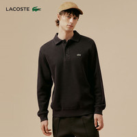 LACOSTE 法国鳄鱼男装25秋冬罗纹棉质Polo领卫衣|SH5781 SKB/巧克力色 L 5