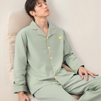 QITA 情侣睡衣女2025新款秋冬季款男款纯棉长袖女士家居服套装 时尚气质 M 建议100斤