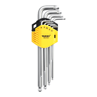 雅瑞克（YARIKI）S2合金钢内六角扳手全套L型六棱内六角工具套装小号内六角螺丝刀 RN-01191【螺纹防滑】9件套 83FH系列 防滑牙螺丝 内六角全套 螺丝圆滑可取