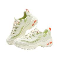 斯凯奇（Skechers）老爹鞋女时尚休闲鞋舒适896193 乳白色/绿色/OWGN 39.5