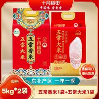 十月稻田五常大米谷物食客五常大米五常香米组合装5kg*2袋小包装