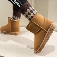 贝婴初 儿童加绒马丁靴 棕色 36 内长21cm