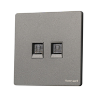 霍尼韦尔(Honeywell)开关插座面板超薄哑光无框 二位电脑插(六类)双网络插 T3云雾灰