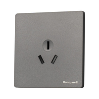 霍尼韦尔(Honeywell)开关插座面板超薄无框哑光亲肤 16A三孔 空调热水器插T3云雾灰