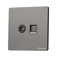 霍尼韦尔(Honeywell)开关插座面板超薄无框哑光亲肤86型 电视电脑插座 睿翼T3云雾灰