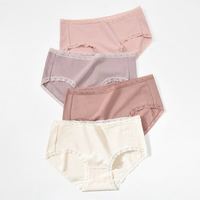 洁丽雅 纯棉中腰女式内裤 4条 组合装